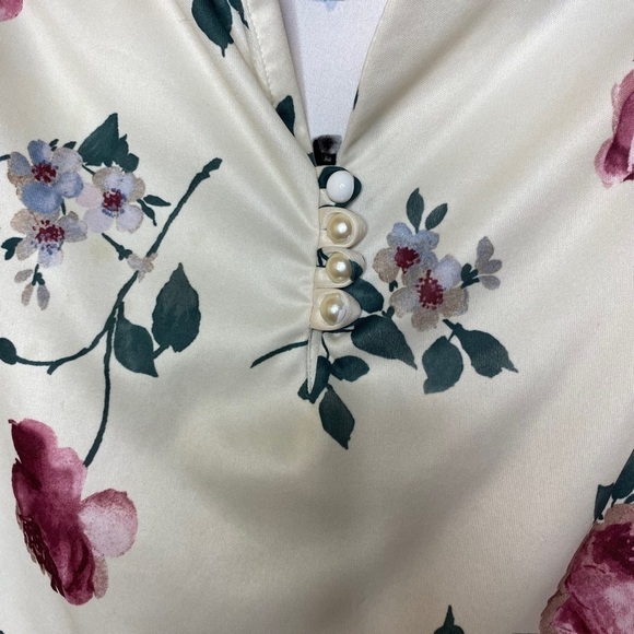 Anthony Richards Blouse Womens Size Large Floral Long Sleeves Button Front - Picture 6 of 9